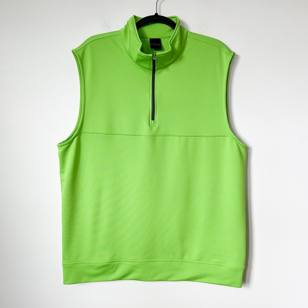Dunning Golf 1/2 Zip Performance Vest Neon Lime Green Mens XL